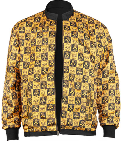 BONES BLACK & GOLD ZIP RACE JACKET M