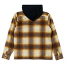 KROOKED DOUBLE OK TAN PLAID HOODED FLANNEL SHIRT M