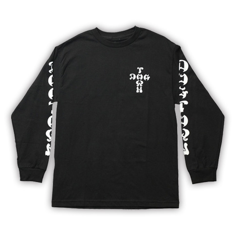 DOGTOWN CROSS LOGO BLACK LS  L
