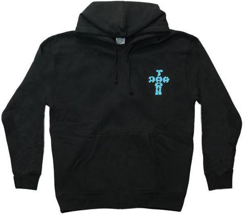 DOGTOWN CROSS LOGO COLOR BLACK/BLUE HD/SWT M