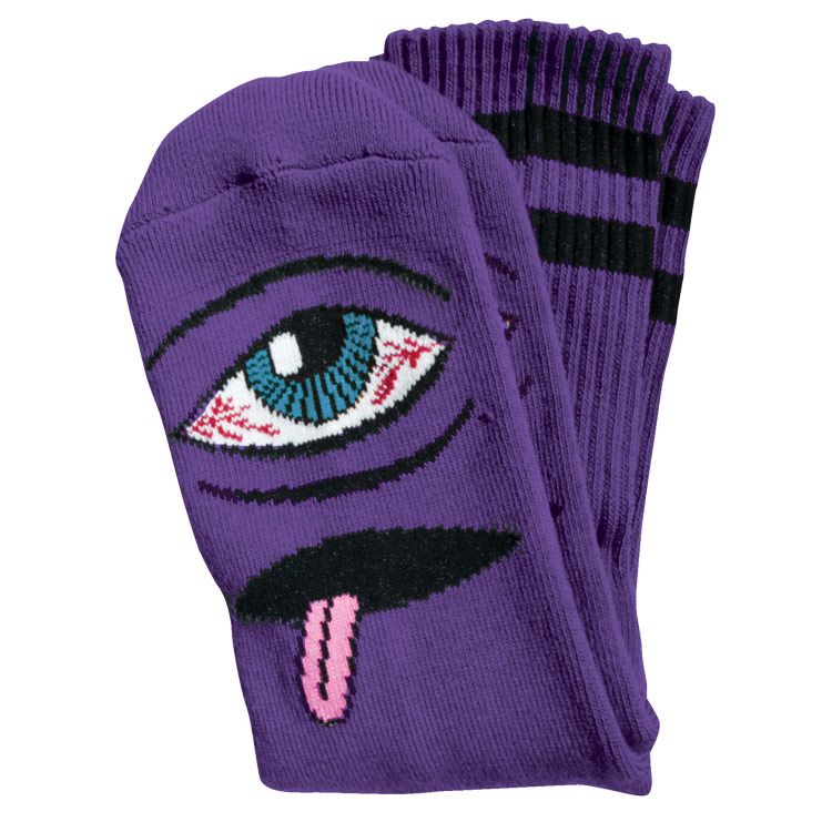 TOY MACHINE BLOODSHOT EYE SOCKS PURPLE