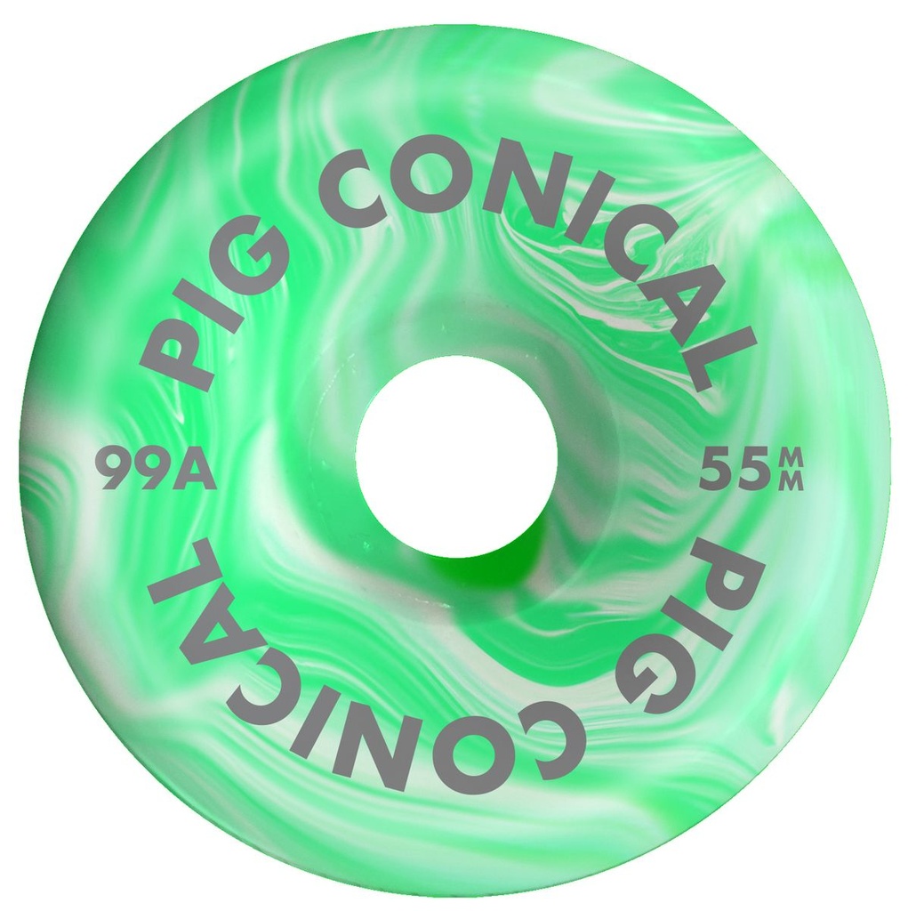 PIG CONICAL GREEN/WHITE SWIRL 55MM 99A (Set of 4)