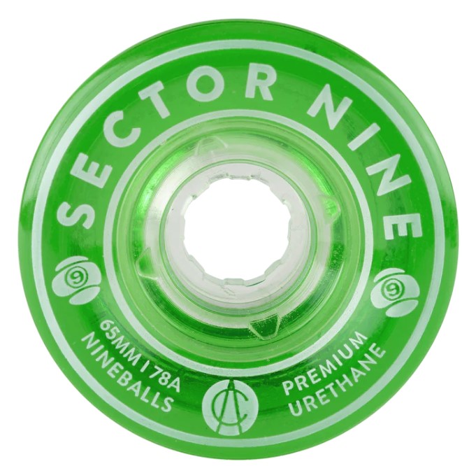 SECTOR 9 NINEBALLS GREEN 65MM 78A WHEELS