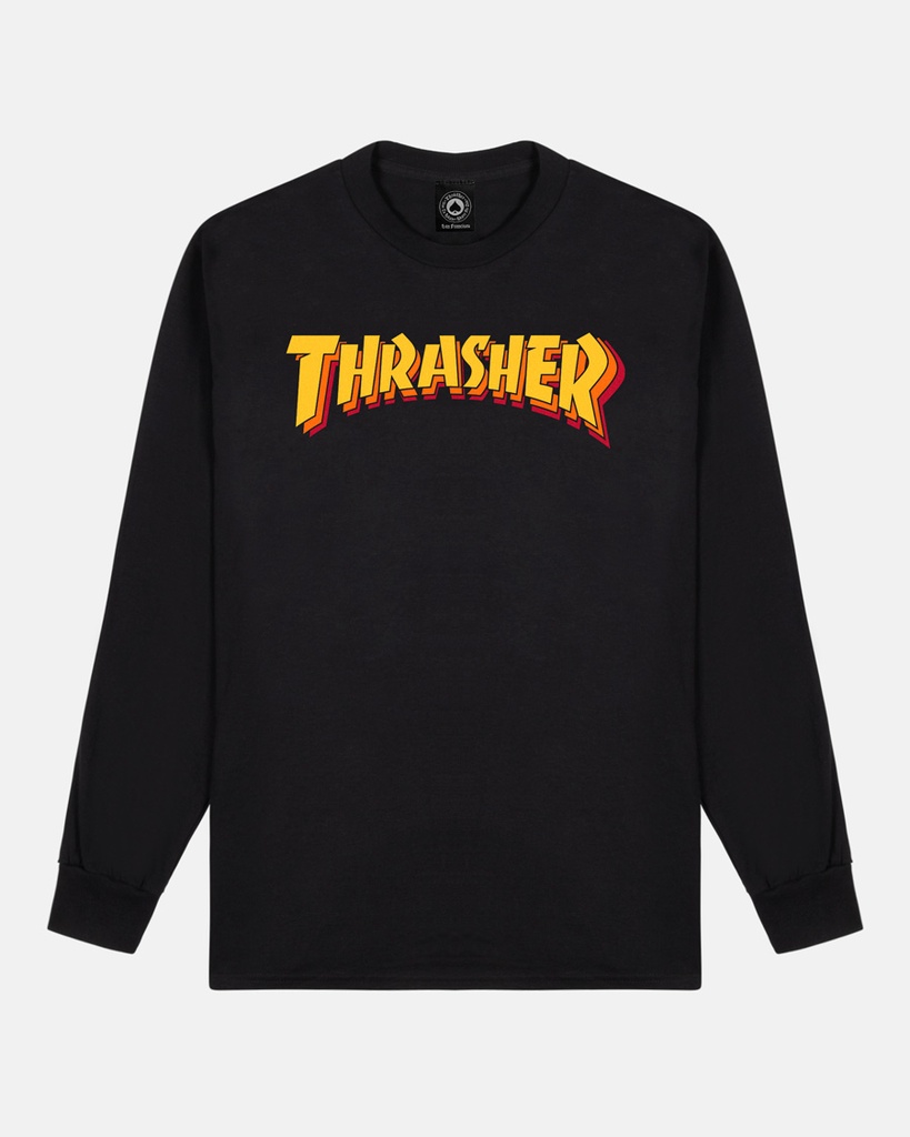 THRASHER STACKED BLACK LS XL