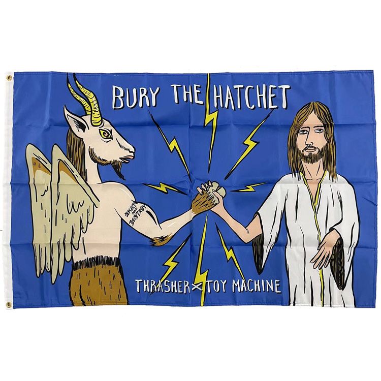 TOY MACHINE X THRASHER BURY THE HATCHET FLAG