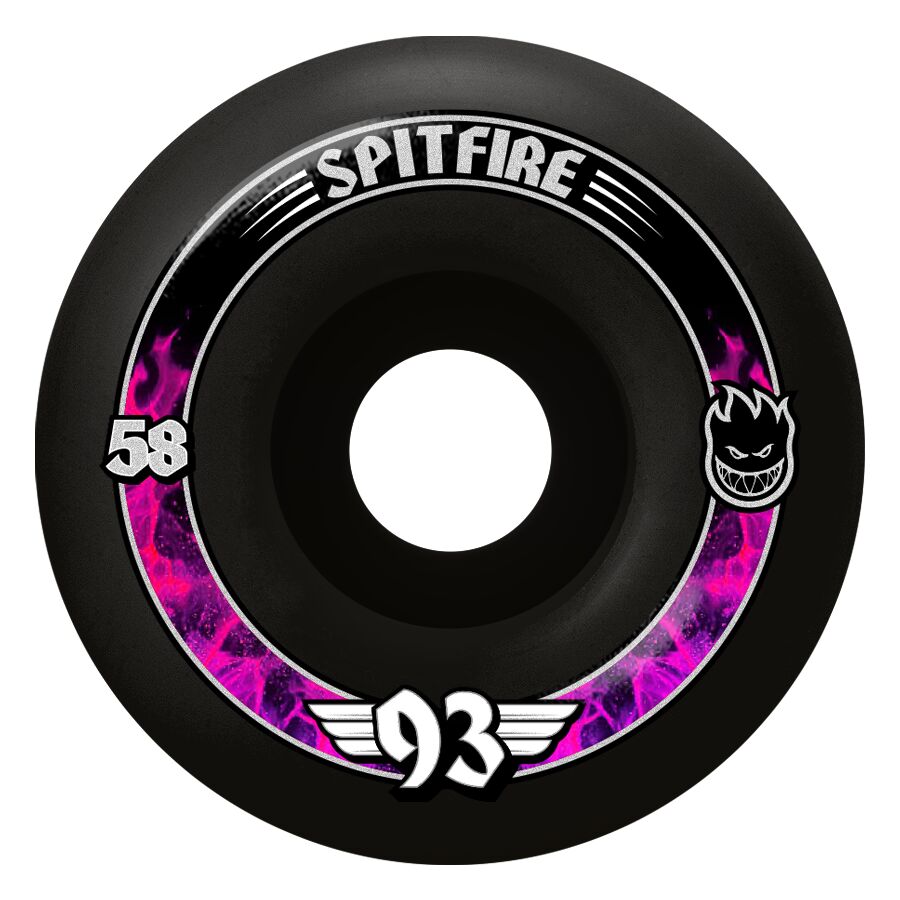 SPITFIRE FORMULA FOUR RADIALS BLACK 58MM 93D (Set of 4)