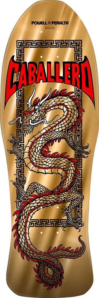 POWELL CABALLERO CHINESE DRAGON GOLD FOIL SHAPED DECK 10.0 X 30.0