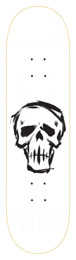 ZERO TEAM DYING TO LIVE SKULL WHITE DECK 8.25