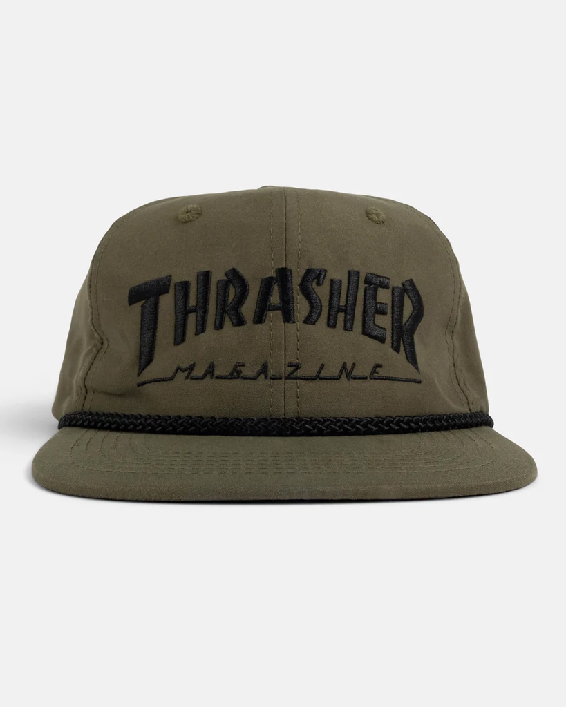 THRASHER ROPE SNAPBACK HAT OLIVE/BLACK