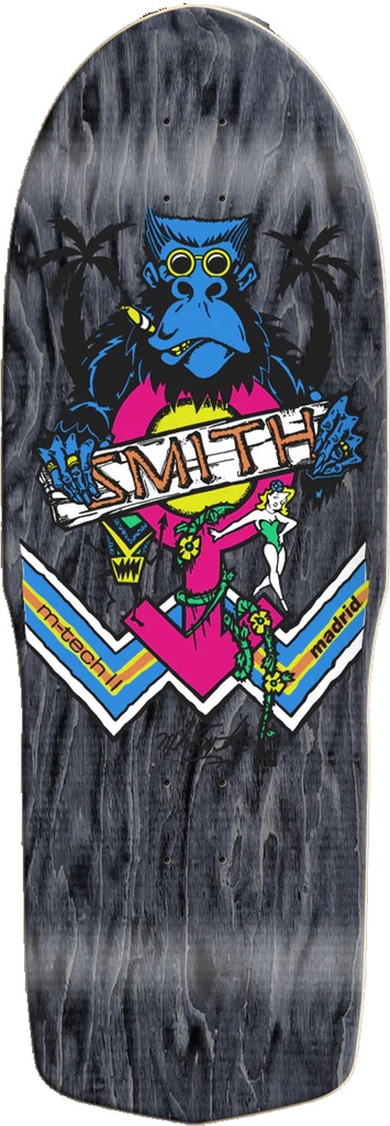 MADRID MIKE SMITH APE BLACK VENEER REISSUE SHAPED DECK 10.00 X 30.75