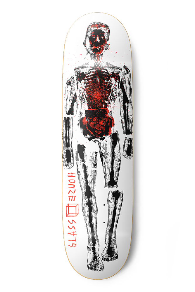 GLASS HOUSE TEAM GLASS MAN WHITE/RED DECK 8.25