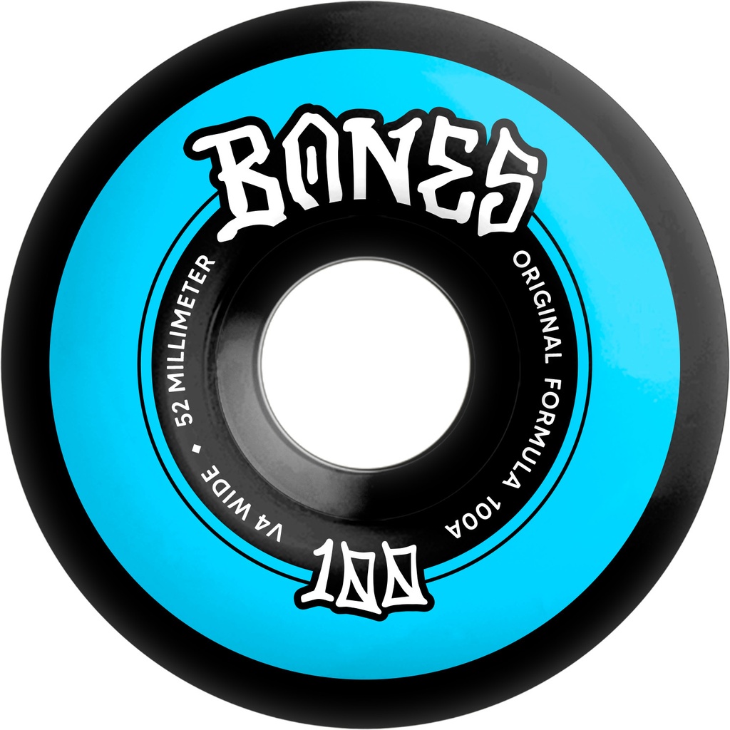 BONES 100S OG FORMULA WIDECUTS V4 52MM BLACK 100A (Set of 4)