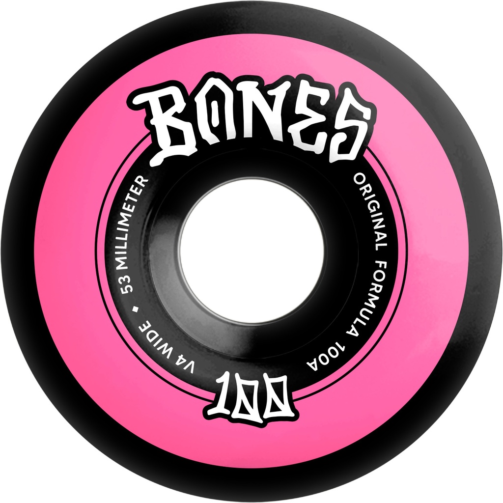 BONES 100S OG FORMULA WIDECUTS V4 53MM BLACK 100A (Set of 4)
