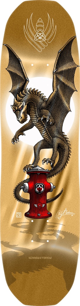 POWELL ANDY ANDERSON HYDRANT GOLD FOIL SHAPED FLIGHT DECK 8.4