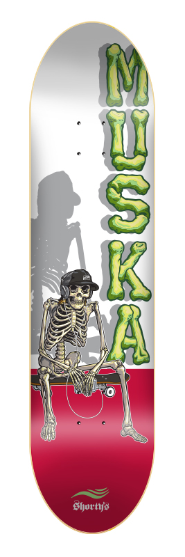 SHORTY'S MUSKA SKELETON RED DECK 8.25