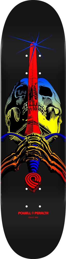 POWELL TEAM SKULL & SWORD YELLOW FADE DECK 9.0