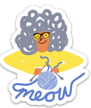 MEOW GRANDMA STICKER 3.00"