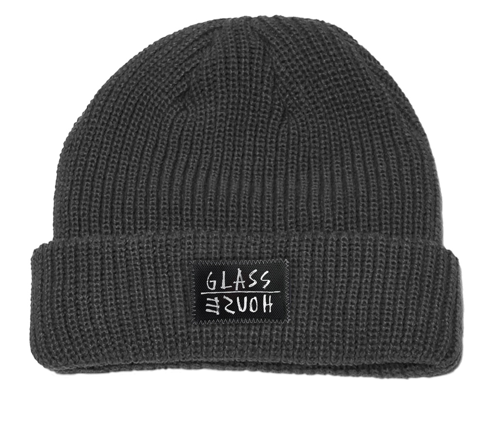 GLASS HOUSE MEMO LABEL ROLL UP BEANIE ARMY