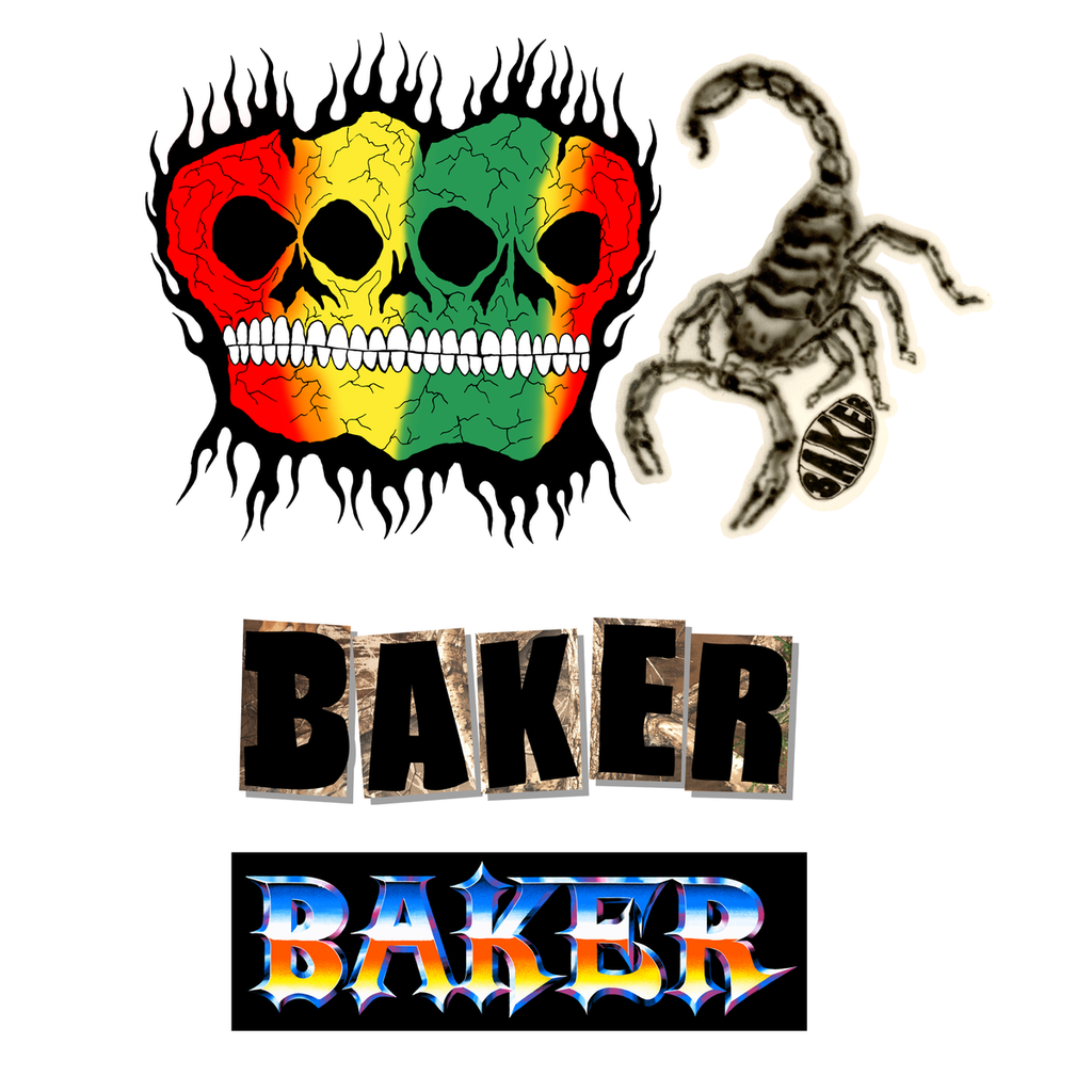 BAKER SKULLS N STUFF 12CT STICKER PACK