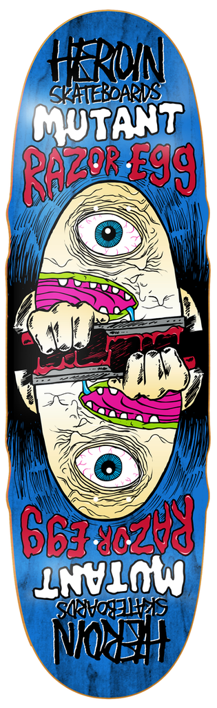 HEROIN TEAM MUTANT RAZOR EGG SHAPED DECK 9.5
