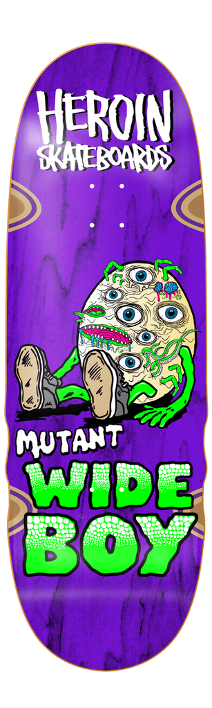 HEROIN TEAM MUTANT WIDE BOY SHAPED WHEEL WELLS DECK 10.4