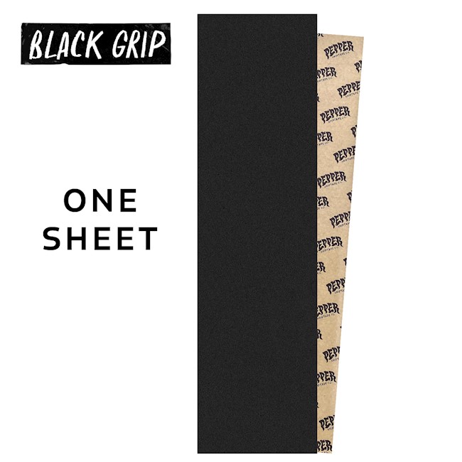 PEPPER MIDNIGHT BLACK GRIPTAPE SHEET 9.00 X 33.50