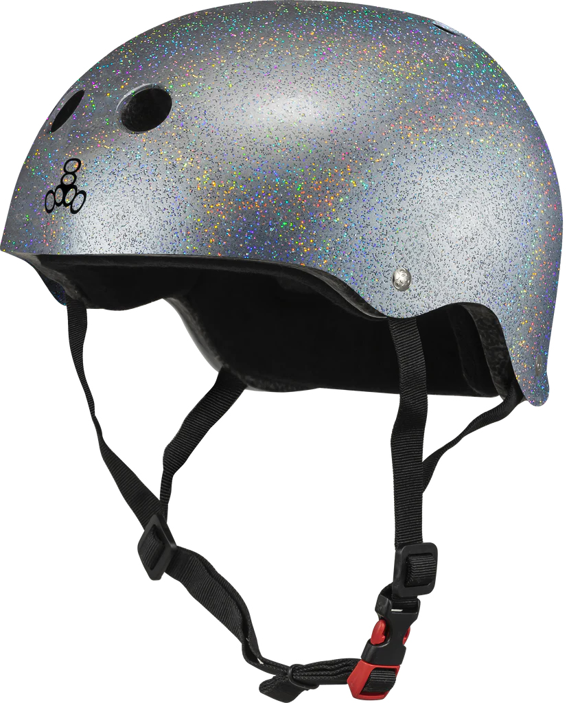 TRIPLE 8 HELMET CERTIFIED SWEATSAVER SILVER GLITTER L/XL