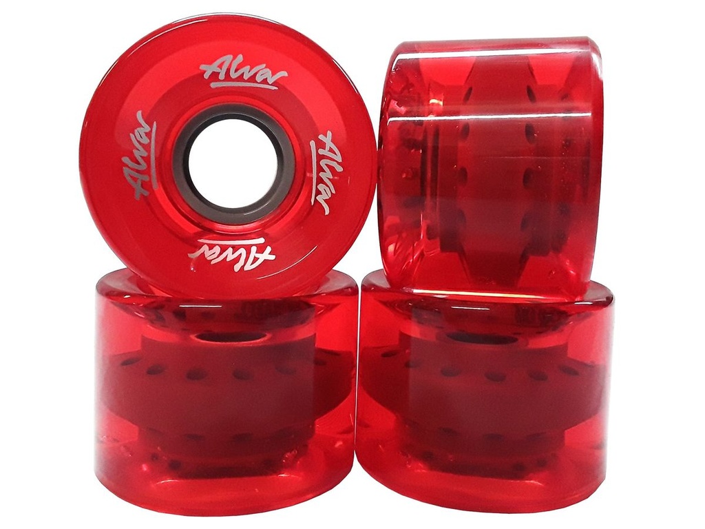ALVA CRUISER CLEAR RED 60MM 83A WHEELS (SET OF 4)