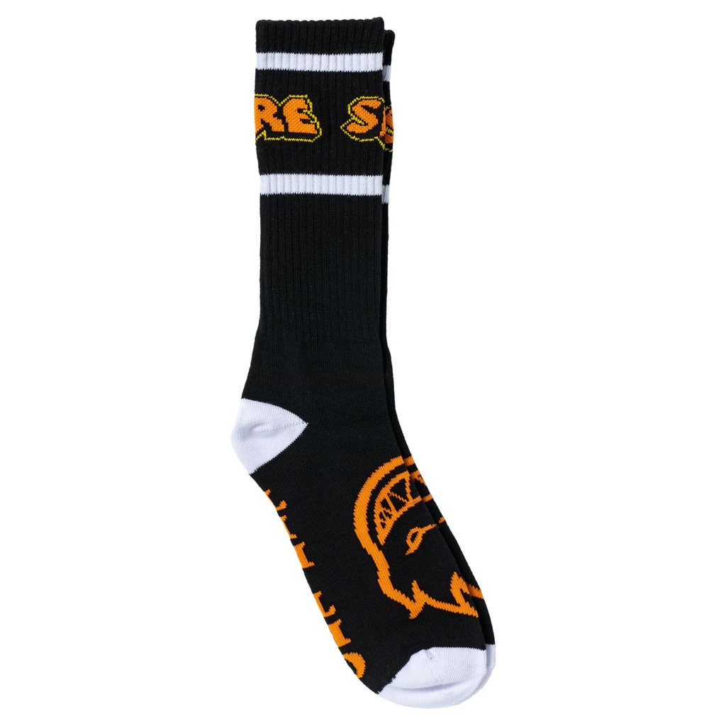 SPITFIRE HELLFIRE SCRIPT SOCKS BLACK