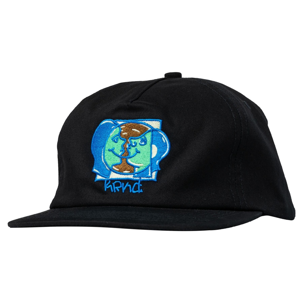 KROOKED MOON SMILEY SNAPBACK HAT BLACK