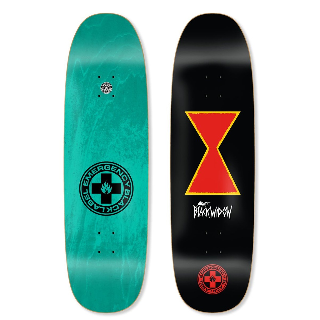 BLACK LABEL TEAM BLACK WIDOW BLACK WIDOW SHAPED DECK 9.25