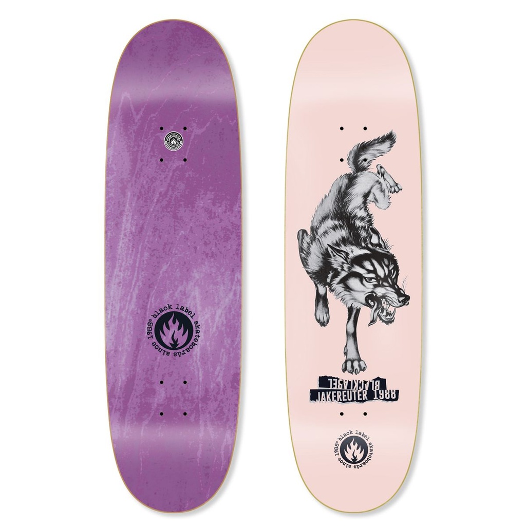 BLACK LABEL JAKE REUTER LONE WOLF CUSTOM EGG SHAPED DECK 9.0