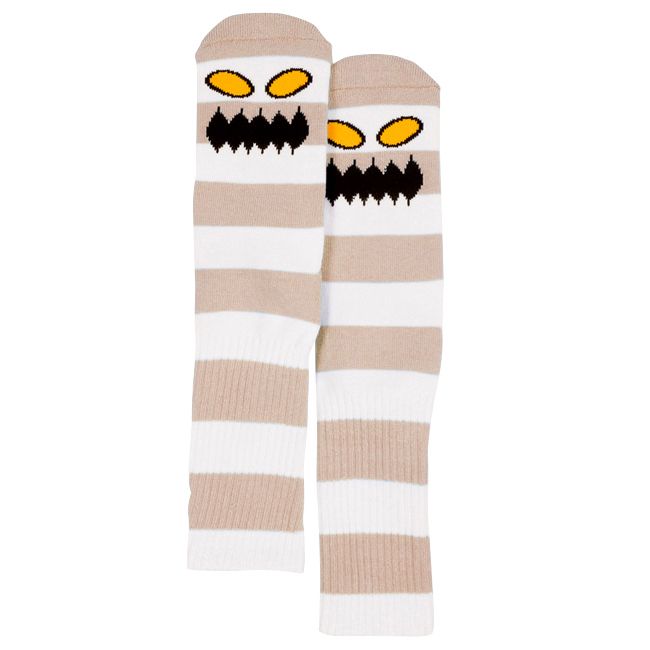TOY MACHINE MONSTER BIG STRIPE SOCKS TAN