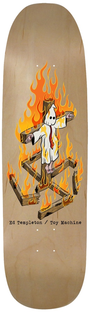 TOY MACHINE ED TEMPLETON CHARRED CROSS SHAPED DECK 9.0 X 33.25
