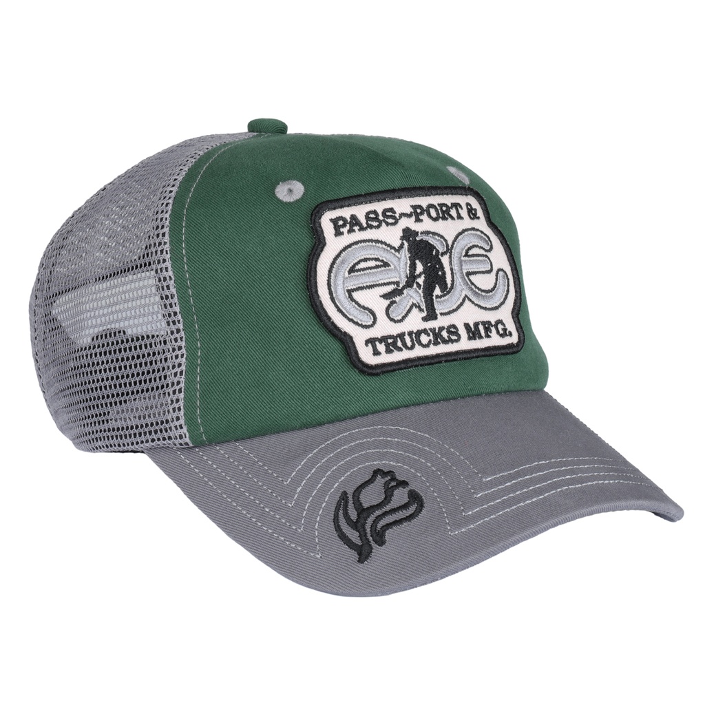 ACE X PASS~PORT PACKERS TRUCKER HAT GREEN/STEEL