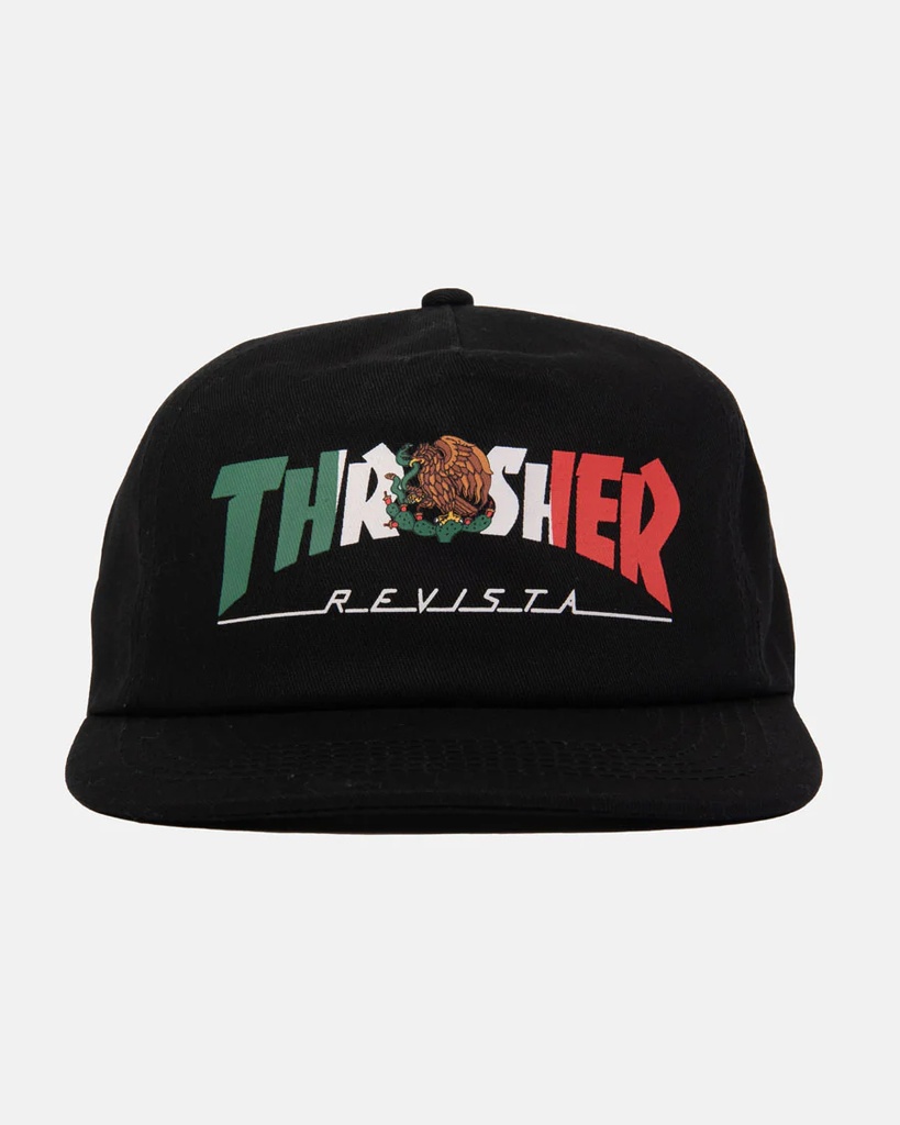 THRASHER MEXICO REVISTA SNAPBACK HAT BLACK