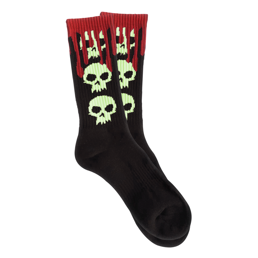 ZERO 3 SKULL BLOOD SOCKS BLACK/GLOW
