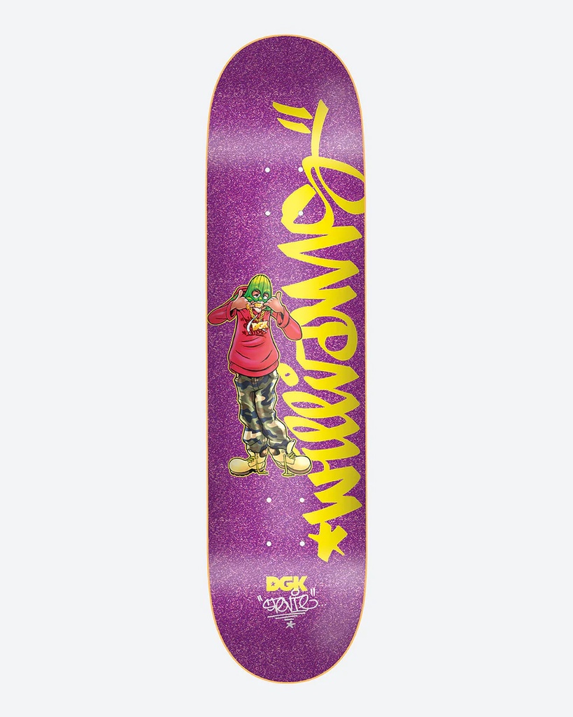 DGK WILLIAMS CHEESIN' PURPLE GLITTER DECK 8.38