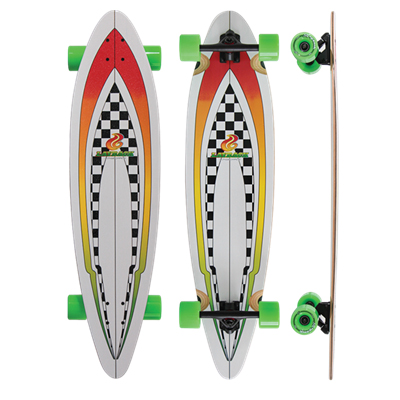 LAYBACK THROWBACK PINTAIL LONGBOARD COMPLETE 9.75 X 40.00