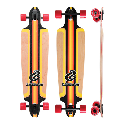 LAYBACK FINISH LINE RED DROP THROUGH LONGBOARD COMPLETE 10.25 X 39.00