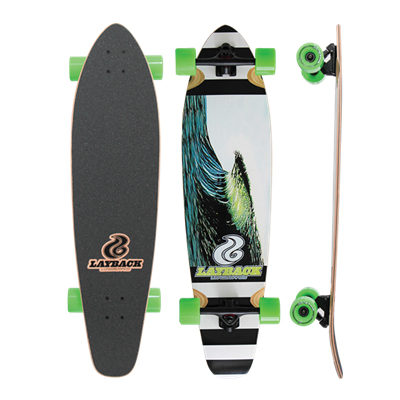 LAYBACK NEW WAVE KICK TAIL LONGBOARD COMPLETE 9.75 X 38.00