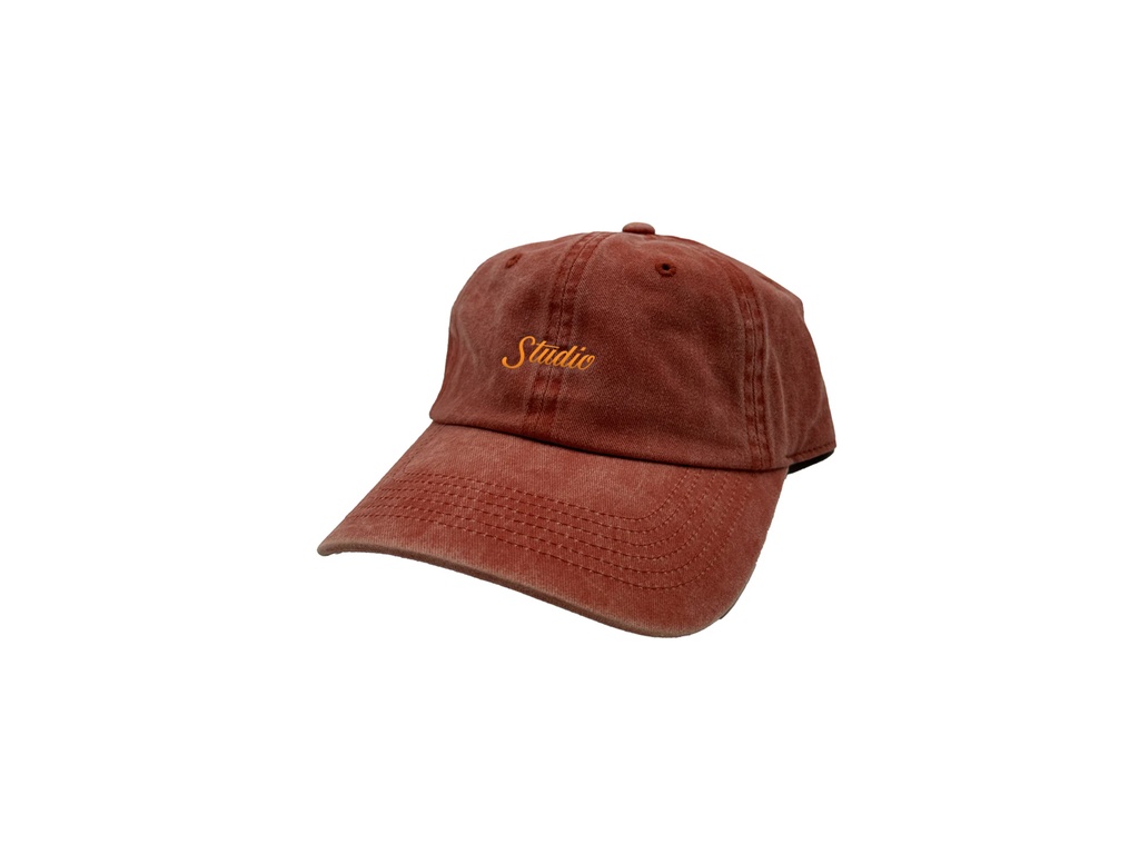 STUDIO SMALL SCRIPT 6 PANEL HAT BURNT ORANGE