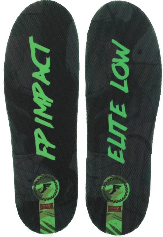 FOOTPRINT KINGFOAM ELITE BLACK CAMO/GREEN THIN 3MM TOE/5MM HEEL INSOLES LARGE (8.5-14.5)