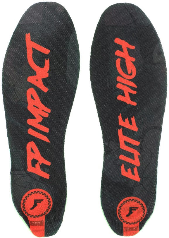 FOOTPRINT KINGFOAM ELITE BLACK CAMO/ORANGE HIGH 5MM TOE/10MM HEEL INSOLES LARGE (8-14.5)