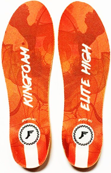 FOOTPRINT KINGFOAM ELITE ACTION SPORTS GEL IMPACT RED CAMO/WHITE HIGH 5MM TOE/10MM HEEL INSOLES MEDIUM (5-10.5)