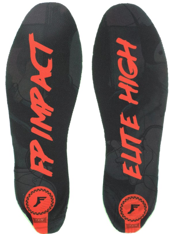 FOOTPRINT KINGFOAM ELITE QUANTUM HEEL BLACK CAMO/RED HIGH 5MM TOE/10MM HEEL INSOLES SMALL (3-8)