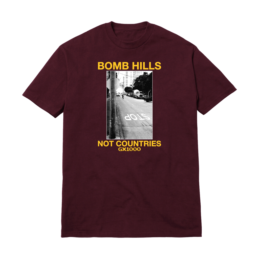 GX1000 BOMB HILLS NOT COUNTRIES BURGUNDY/YELLOW SS L
