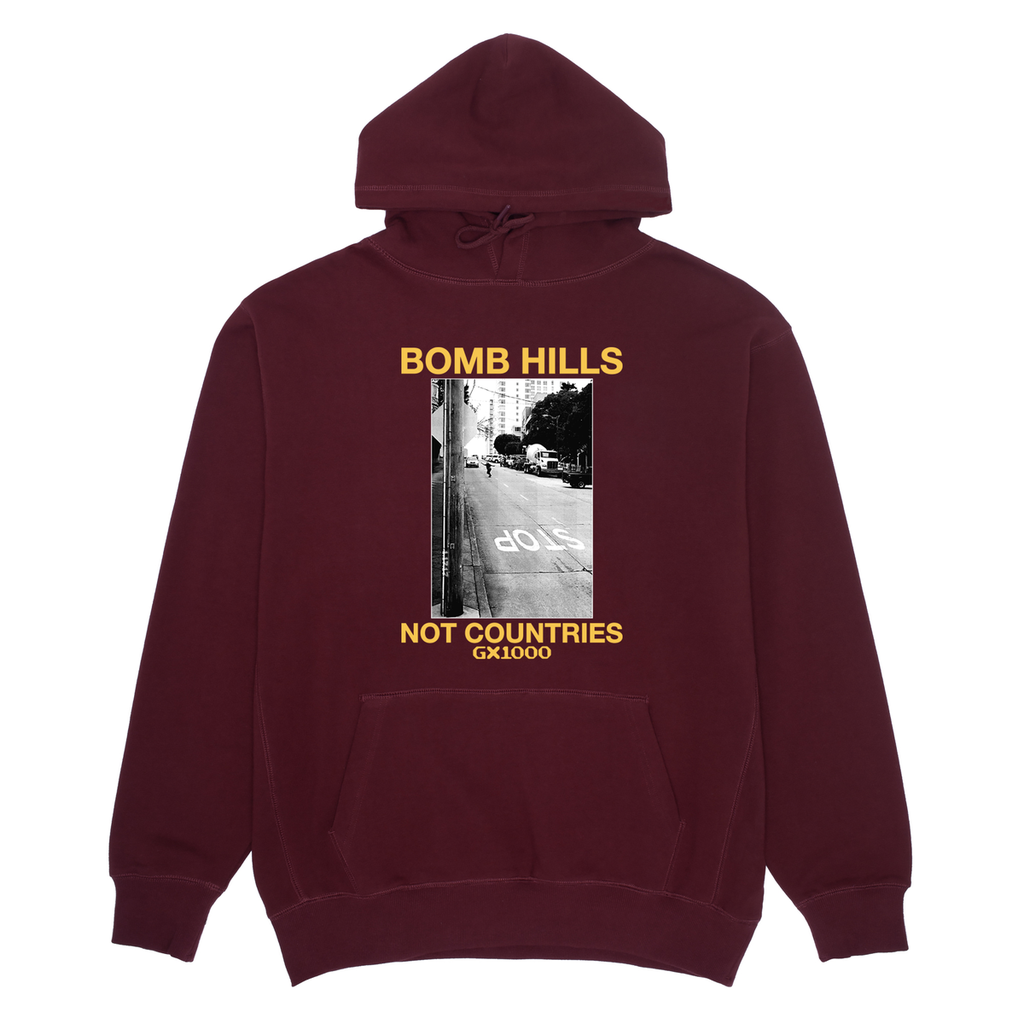 GX1000 BOMB HILLS NOT COUNTRIES BURGUNDY/YELLOW HD/SWT XXL