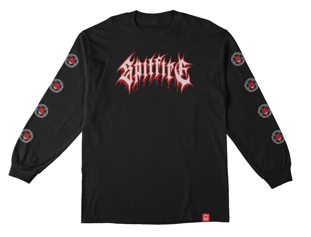 SPITFIRE PENTAGRAM DRIP SLEEVE BLACK LS L