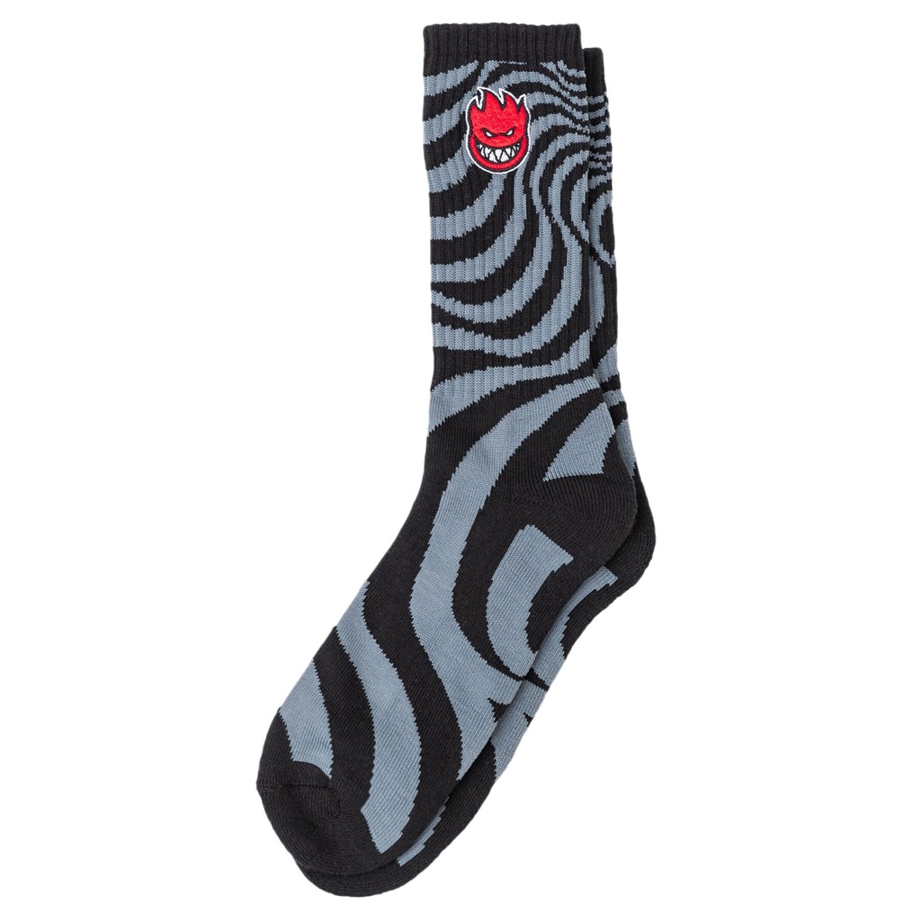 SPITFIRE BIGHEAD FILL EMB SWIRL SOCKS BLACK/CHARCOAL